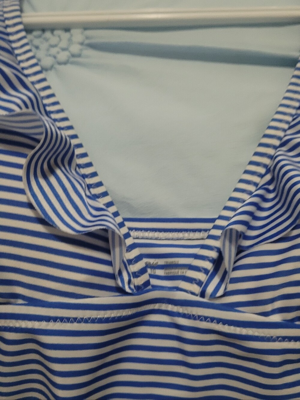 Aerie Striped Blue and White Womens Bikini Top- Size XL